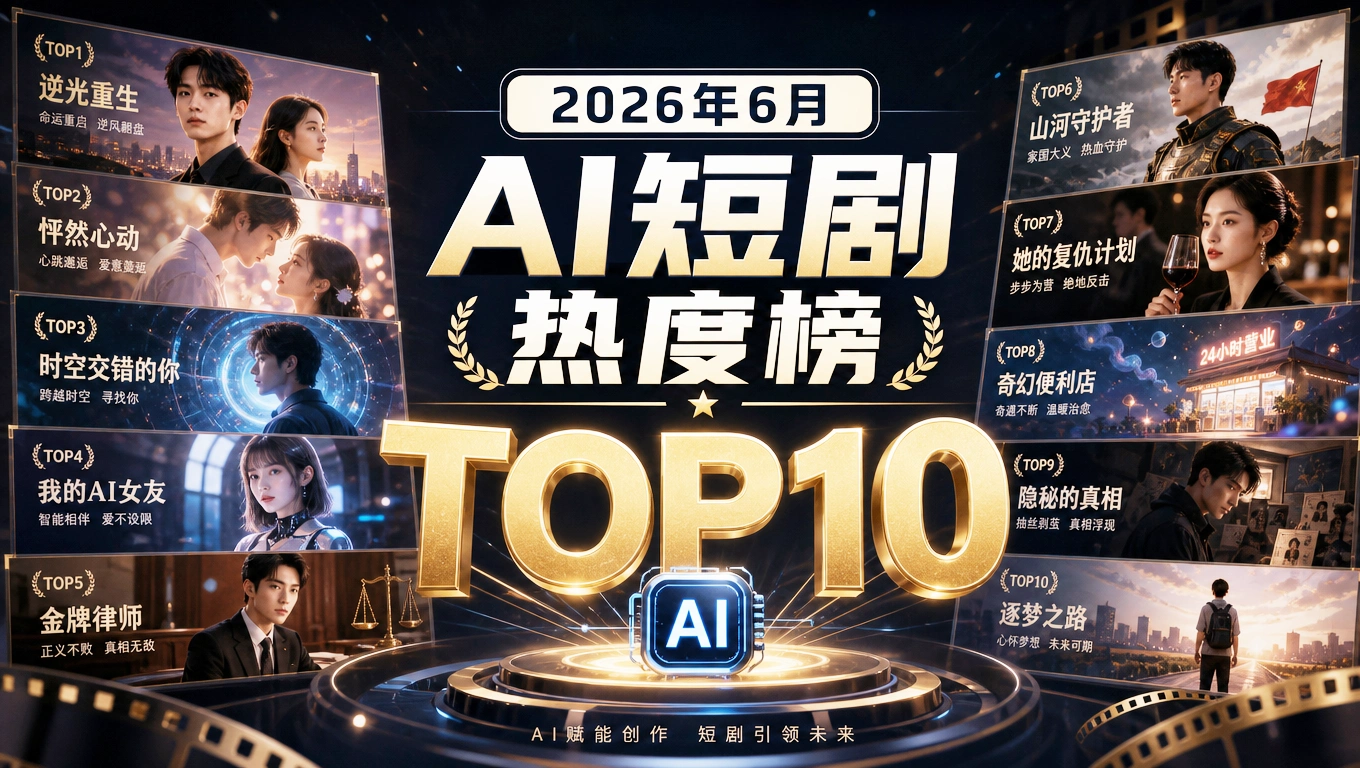 2026年6月AI短剧热度榜TOP10(图1) 2026年6月AI短剧热度榜TOP10(图1)