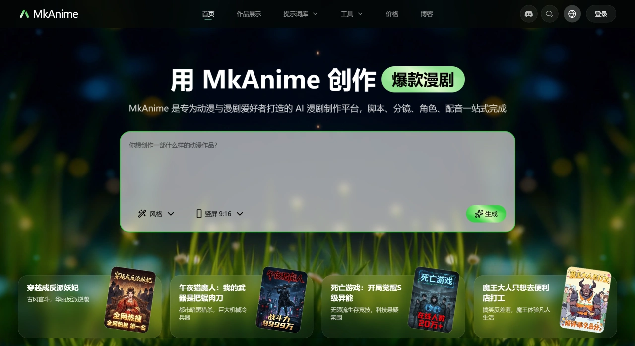 MkAnime AI官网截图