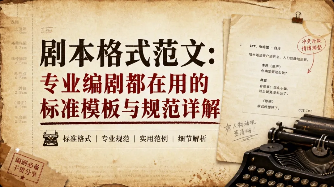 剧本格式范文：专业编剧都在用的标准模板与规范详解