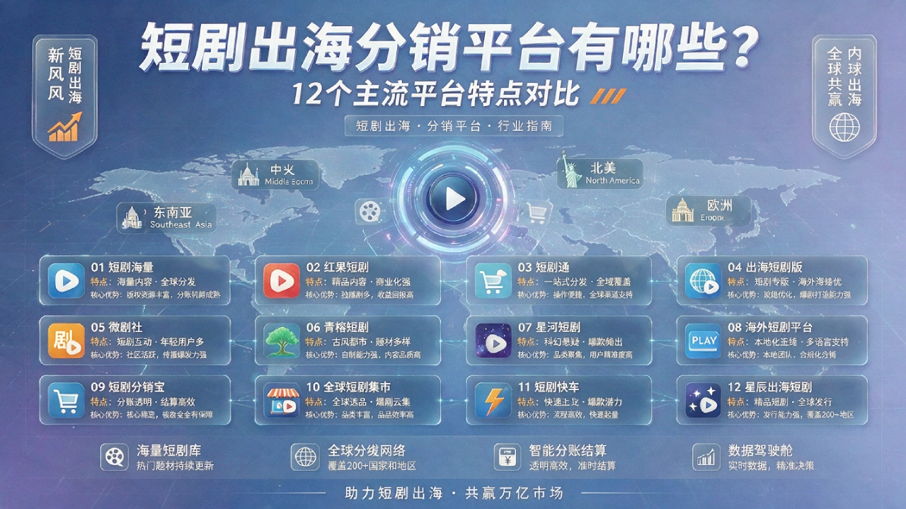 短剧出海分销平台有哪些?11个主流平台特点对比(图1) 短剧出海平台对比封面-1788914355967.webp