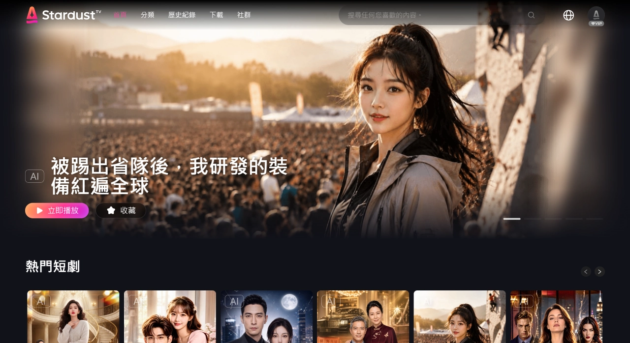 Stardust TV官网截图